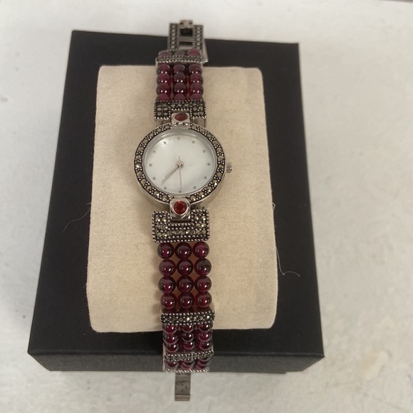 Garnet Marcasite Gemstone Watch main image 7
